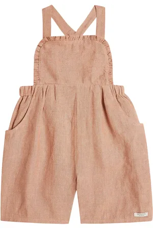 Donsje Bou ruffled linen-blend overalls