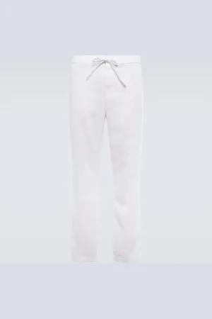 Frescobol Carioca Oscar straight linen and cotton chinos