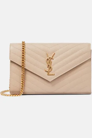 Saint Laurent Cassandre matelasse leather wallet on chain