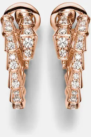 Bvlgari Serpenti Viper 18kt rose earrings with diamonds