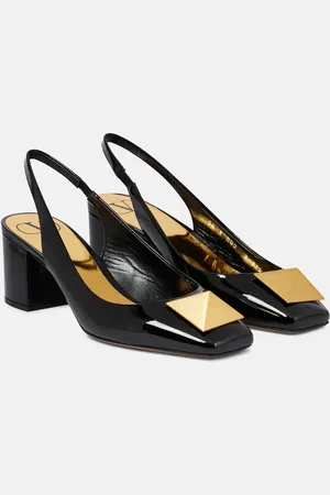 VALENTINO GARAVANI One Stud patent leather slingback pumps