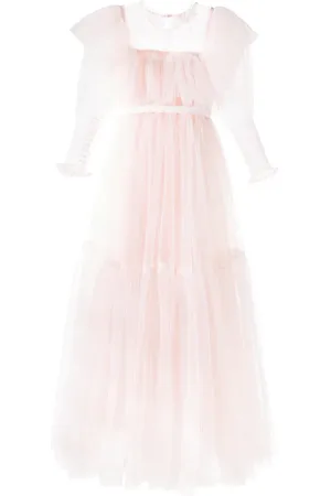 Petite Amalie Glitter ruffled tulle dress