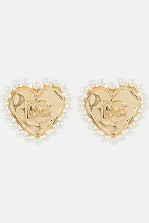 Dolce & Gabbana DG faux pearl -plated clip-on earrings