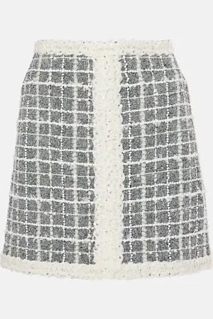 Giambattista Valli Checked wool-blend boucle miniskirt
