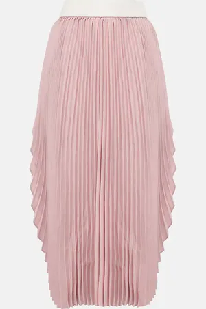 Stella McCartney Leather-trimmed plisse maxi skirt