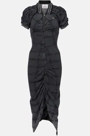Vivienne Westwood Pulling gathered cotton pique midi dress
