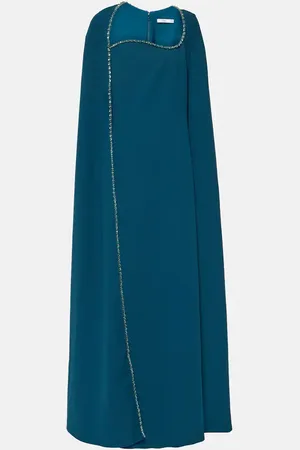 Safiyaa Mattia embellished caped crepe gown