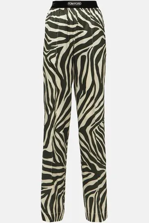 Tom Ford Printed silk-blend wide-leg pants