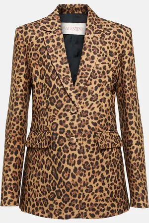 VALENTINO Leopard-print Crepe Couture blazer