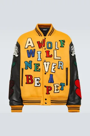 UNDERCOVER Applique wool-blend varsity jacket