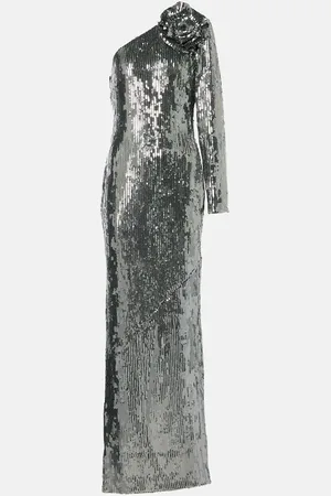 Roland Mouret Floral-applique sequined gown