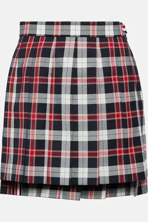 Thom Browne Pleated wool-blend miniskirt