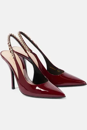 Gucci Signoria patent leather slingback pumps