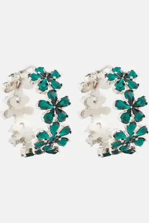 Amina Muaddi Crystal-embellished hoop earrings