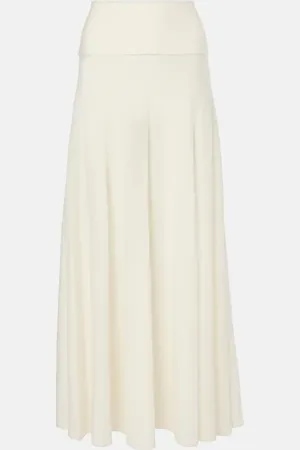 Alaïa Low-rise virgin wool maxi skirt