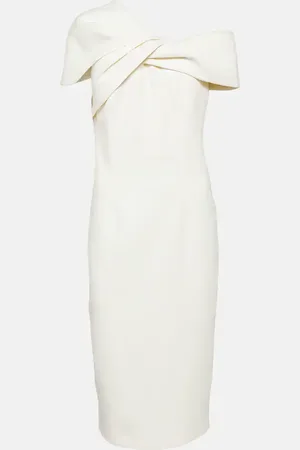 Safiyaa Salmone crepe midi dress