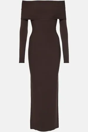 Alaïa AlaÃ¯a Off-shoulder jersey midi dress