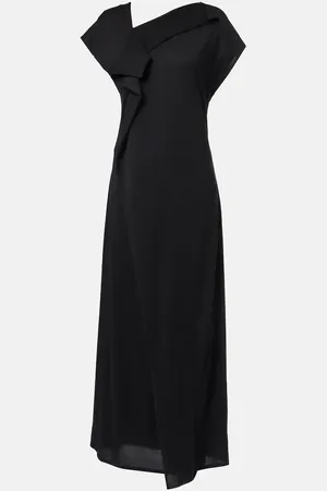 Plan C Asymmetric draped midi dress