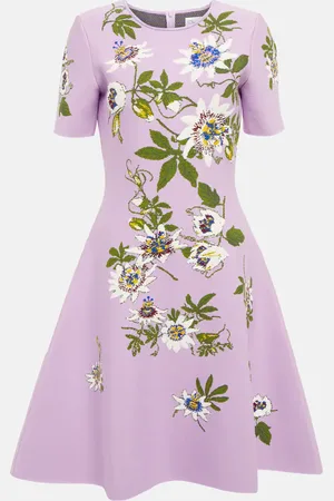 Oscar de la Renta Floral jacquard knit minidress