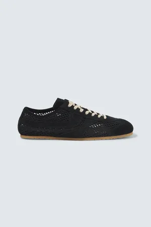 DRIES VAN NOTEN Suede and mesh sneakers