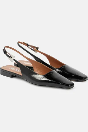 PARIS TEXAS Bettina 10 croc-effect leather slingback flats