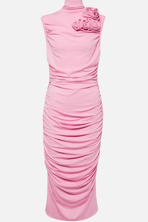 MAGDA BUTRYM Floral-applique jersey midi dress