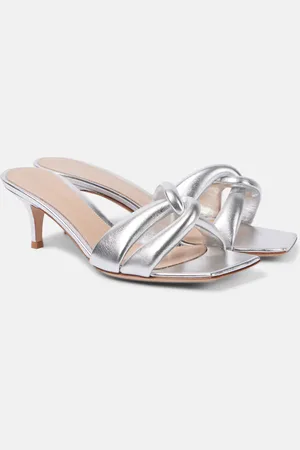 Gianvito Rossi Amour metallic leather mules
