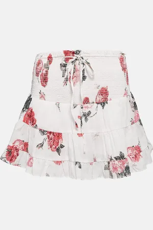 LOVESHACKFANCY Aldana floral cotton miniskirt