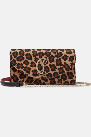 Christian Louboutin Loubi54 leopard-print satin clutch