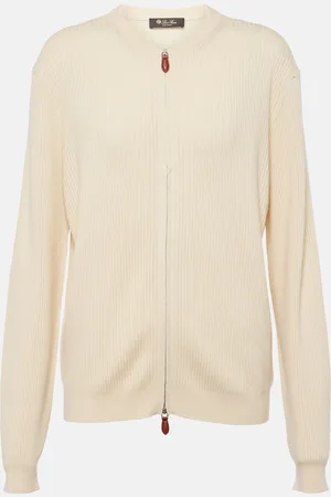 Loro Piana Leather-trimmed cashmere and silk cardigan