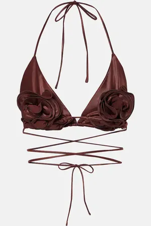 MAGDA BUTRYM Floral-applique triangle bikini top