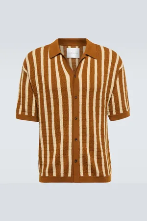 King & Tuckfield Striped virgin wool bowling shirt