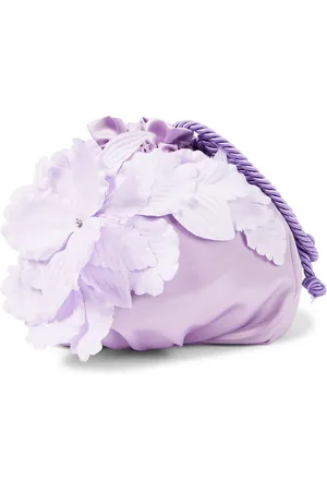 MONNALISA Floral-applique satin clutch