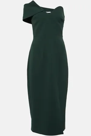 Safiyaa Opal asymmetric crepe midi dress