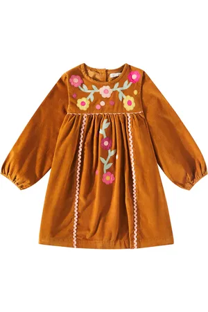 Louise Misha Linoa embroidered cotton corduroy dress