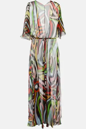 Puccini Marmo silk beach cover-up