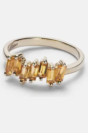 Suzanne Kalan 14kt gold ring with citrine quartz