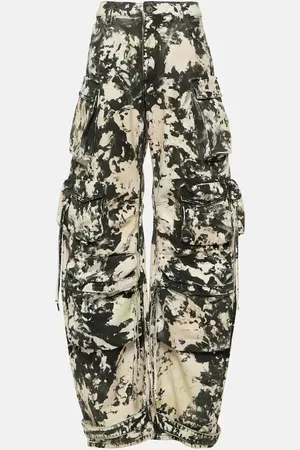 The Attico Fern printed mid-rise cargo jeans