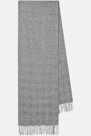 Brunello Cucinelli Prince of Wales check silk and wool-blend scarf