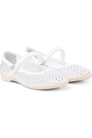MONNALISA Embellished mesh Mary Jane flats