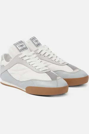 Chloé Kick suede-trimmed sneakers