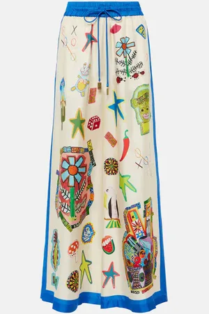 ALÉMAIS Rollers printed silk palazzo pants