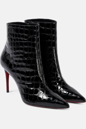 Christian Louboutin So Kate 85 croc-effect ankle boots