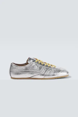DRIES VAN NOTEN Metallic leather sneakers