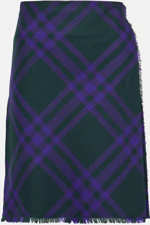 Burberry Checked wool wrap skirt