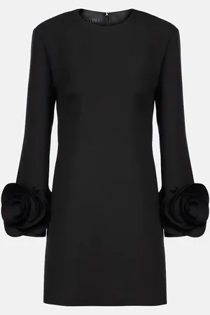 VALENTINO Crepe Couture floral-applique minidress
