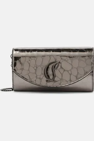 Christian Louboutin Loubi54 metallic leather wallet on chain