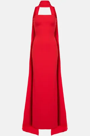 Solace Ainhoa scarf-detail crepe gown