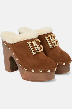 Dolce & Gabbana Logo suede platform clogs