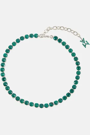 Amina Muaddi Tennis crystal-embellished anklet